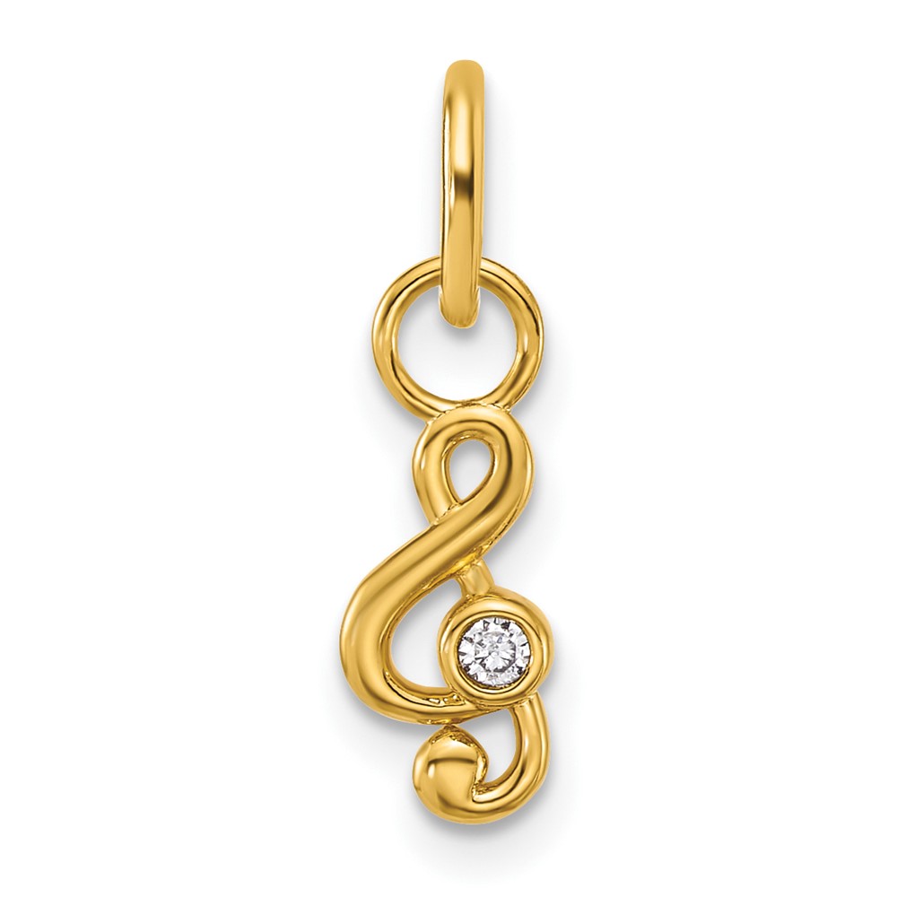 PM10775-002-YAA.jpg 14K Polished Diamond Music Treble Clef Charm - Image 1
