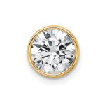 14k 1 1/2 carat Lab Grown Diamond VS+ F+ Round Complete Bezel Set Chain Slide Pendant