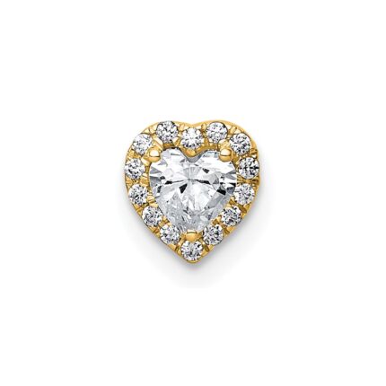 14k 1/3 carat Lab Grown Diamond VS+ F+ Heart Complete Halo Chain Slide Pendant