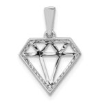 14k White Gold Diamond Gemstone-shape Pendant - Image 3