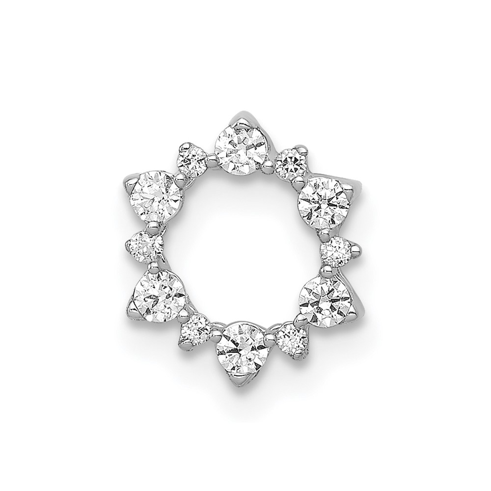 PM3704-020-WA.jpg 14k White Gold 1/5 carat Diamond Fancy Circle Chain Slide - Image 1