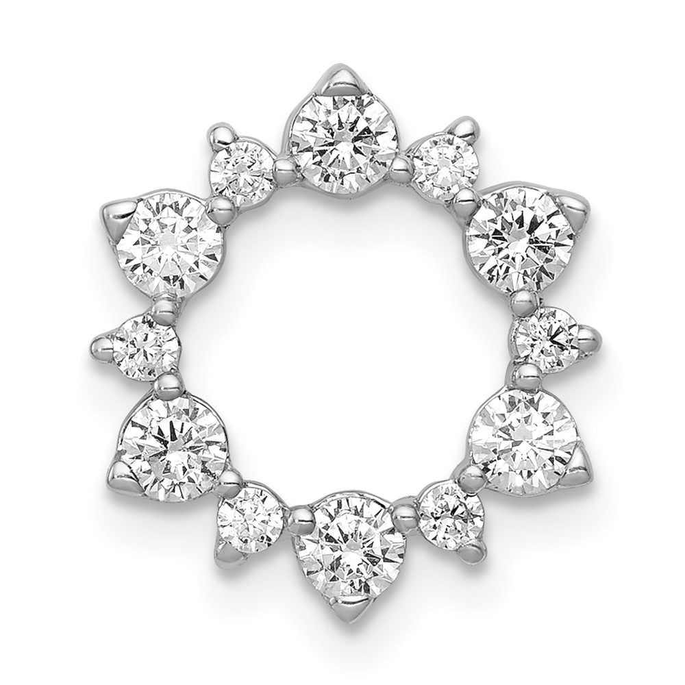 PM3704-062-WA.jpg 14k White Gold 5/8 carat Diamond Fancy Circle Chain Slide - Image 1