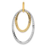 14k Two-tone 1 carat Diamond Double Oval Pendant - Image 3