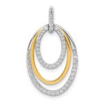 10k Two-tone 1/4ct. Diamond Fancy Triple Oval Pendant