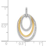 14k Two-tone 1/4 carat Diamond Fancy Triple Oval Pendant - Image 4