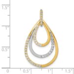 14k Two-tone Polished 1/2 carat Diamond Triple Teardrop Pendant - Image 4