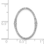 14k White Gold 1/4 carat Diamond Oval Chain Slide - Image 6