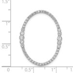 14k White Gold 3/4 carat Diamond Oval Chain Slide - Image 4
