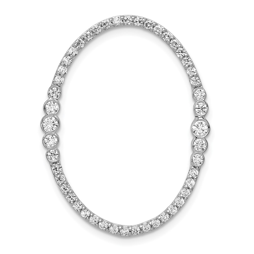 PM3827-075-WA.jpg 14k White Gold 3/4 carat Diamond Oval Chain Slide - Image 1