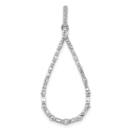 14k White Gold 1/2 carat Diamond Teardrop Pendant