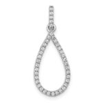 14k White Gold 1/4 carat Lab Grown Diamond VS/SI+ G+ Complete Teardrop Dangle Pendant