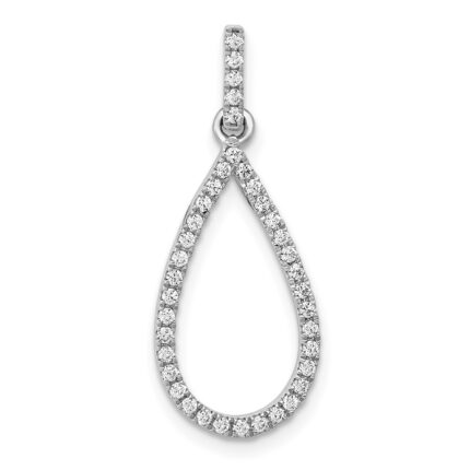 14k White Gold 1/4 carat Diamond Teardrop Pendant