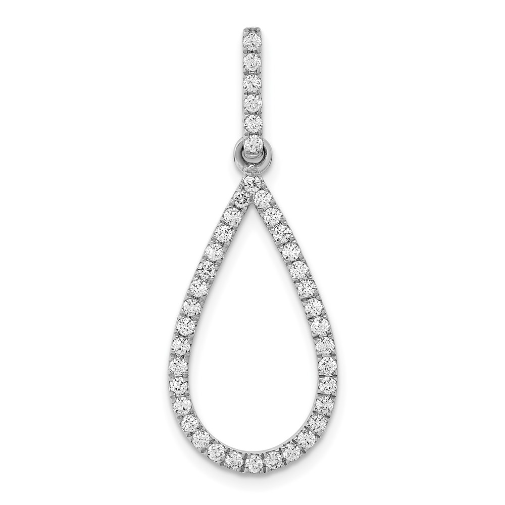 PM3832-050-WA-1.jpg 14k White Gold 1/2 carat Lab Grown Diamond VS/SI+ G+ Complete Teardrop Dangle Pendant - Image 1