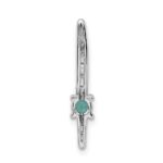 14k White Gold Graduated Diamond and Emerald Fancy Chain Slide - Image 4