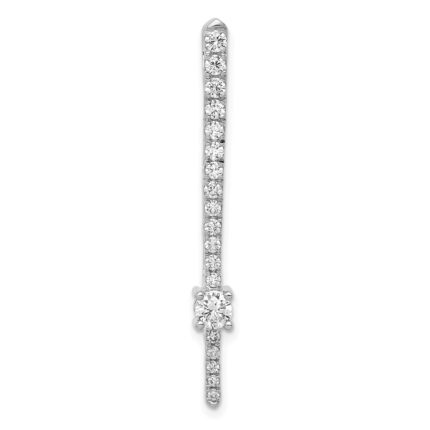 14k White Gold 5/8 carat Lab Grown Diamond VS/SI+ G+ Fashion Bar Chain Slide Pendant