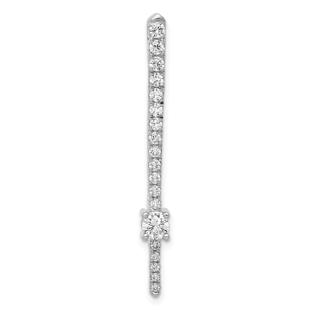 PM3877-063-WA.jpg 14k White Gold 5/8 carat Lab Grown Diamond VS/SI+ G+ Fashion Bar Chain Slide Pendant - Image 1