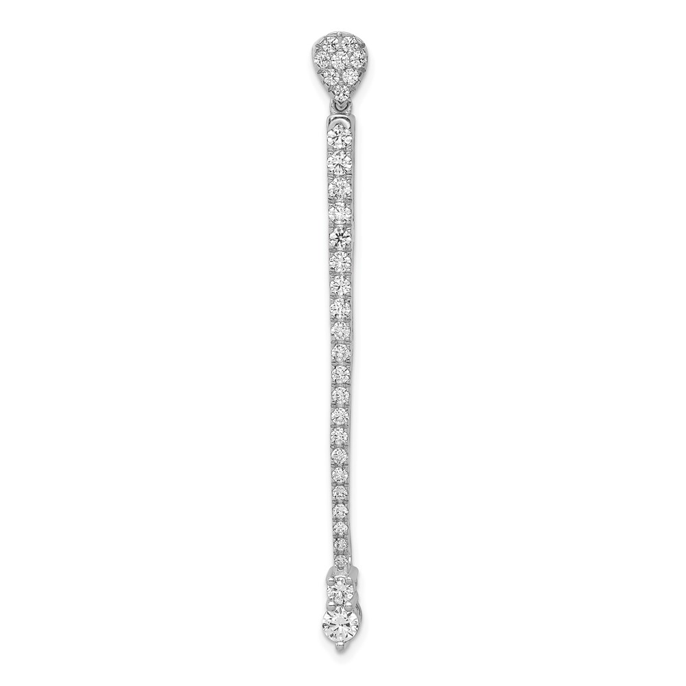PM3883-100-WA.jpg 14k White Gold 1 carat Lab Grown Diamond VS/SI+ G+ Fashion Bar Chain Slide Pendant - Image 1