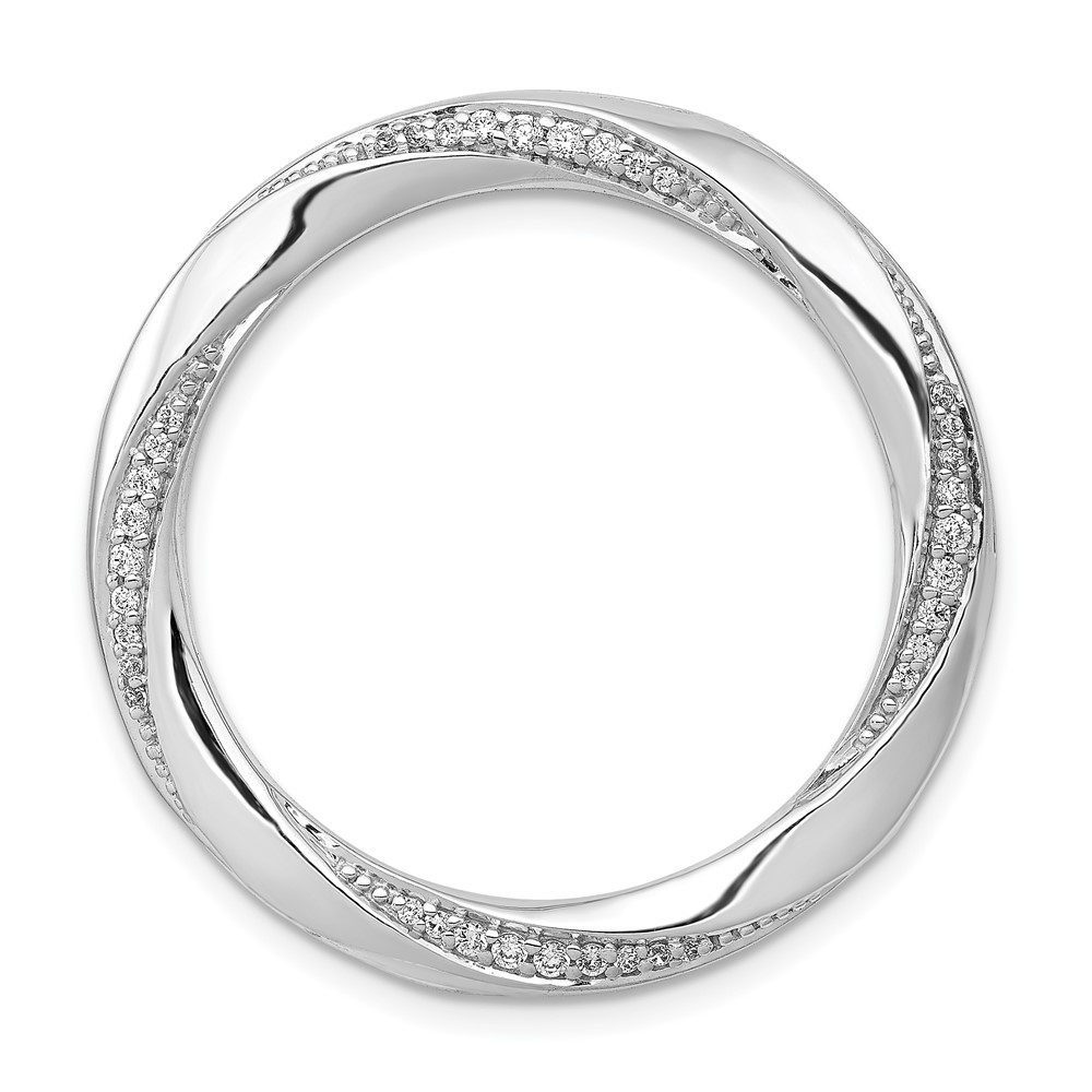 PM3889-020-WA.jpg 14k White Gold 1/5 carat Diamond Fancy Twist Circle Chain Slide - Image 1