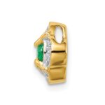 14k Diamond and .33 Emerald Fancy Chain Slide - Image 2