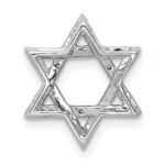 14k White Gold 1/10 carat Diamond Star of David Chain Slide - Image 3