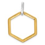 14k Two-tone 1/15 carat Diamond Fancy Hexagon Pendant - Image 3