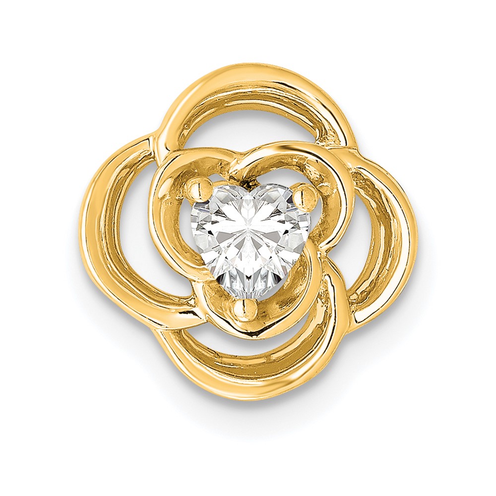 PM3976-025-YAA.jpg 14k 1/4 carat Lab Grown Diamond VS/SI+ G+ Complete Flower Chain Slide Pendant - Image 1