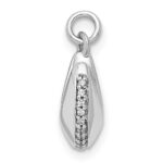 14k White Gold 1/15 carat Diamond Fortune Cookie Pendant - Image 2