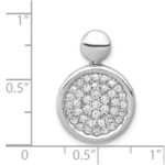 14k White Gold 1/2 carat Diamond Pave Fancy Circle Pendant - Image 4