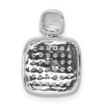 14k White Gold 1/4 carat Diamond Fancy Square Pendant - Image 3