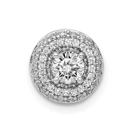 14k White Gold Holds 4.1mm Center 1/4 carat Diamond Semi-mount Halo Chain Slide