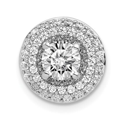 14k White Gold Holds 5.2mm Center 3/8 carat Diamond Semi-mount Halo Chain Slide