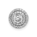 14k White Gold Holds 4.1mm Center 1/5 carat Diamond Semi-mount Halo Chain Slide