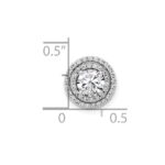 10k White Gold 5.2mm Center 1/5ct. Diamond Semi-mount Chain Slide - Image 4