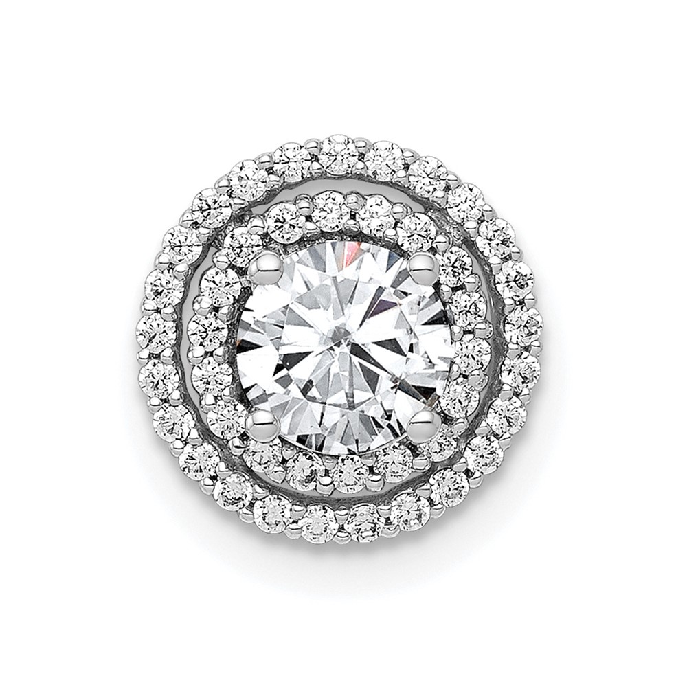 PM4021-022-WA.jpg 14k White Gold Holds 5.2mm Center 1/5 carat Diamond Semi-mount Halo Chain Slide - Image 1