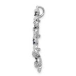 14k White Gold Diamond and .19 Sapphire Four Flowers Chain Slide - Image 2