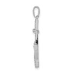 14k White Gold 1/4 carat Diamond Anchor Pendant - Image 2