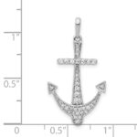 14k White Gold 1/4 carat Diamond Anchor Pendant - Image 4