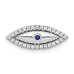 14k White Gold Diamond and Sapphire Evil Eye Chain Slide