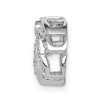 14k White Gold 1/5 carat Diamond Lotus Flower Chain Slide - Image 2