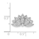 14k White Gold 1/5 carat Diamond Lotus Flower Chain Slide - Image 4