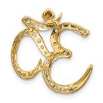 14k 3/8 carat Lab Grown Diamond VS/SI+ G+ Complete Om Chain Slide Pendant - Image 3