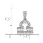 14k White Gold Diamond Libra Zodiac Pendant - Image 4
