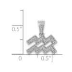 14k White Gold Diamond Aquarius Zodiac Pendant - Image 4