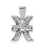14k White Gold Diamond Pisces Zodiac Pendant - Image 3