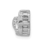 14k White Gold Diamond Mother and Baby Dolphins Chain Slide - Image 2