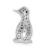 14k White Gold 1/5 carat Black Diamond Penguin Chain Slide - Image 3