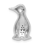 14k White Gold Black Diamond Penguin Chain Slide - Image 3
