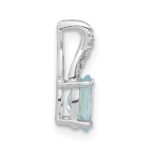 14K White Gold 7x5 Oval March/Aquamarine and Diamond Pendant - Image 2