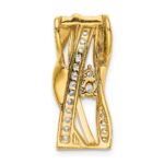 14k 3/8 carat Lab Grown Diamond VS/SI+ G+ Fashion Curve Bar Chain Slide Pendant - Image 3
