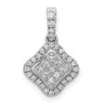 14k White Gold 1/4 carat Diamond Cluster Pendant